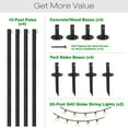 thumbnail image 7 of EXCELLO GLOBAL PRODUCTS Outdoor Bistro String Light Poles, 4 Pack, Extends to 10 ft, Universal Mounting Options Included with 100 ft. of G40 LED Lights (100 Lights), 7 of 7