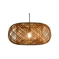 thumbnail image 3 of Kouboo Bamboo Crisscross Pendant Lamp, Woven Chandelier Pendant Light Fixture Asian Ceiling Lamp Lighting For Dinging Room, Kitchen, Rustic Brown, 3 of 8