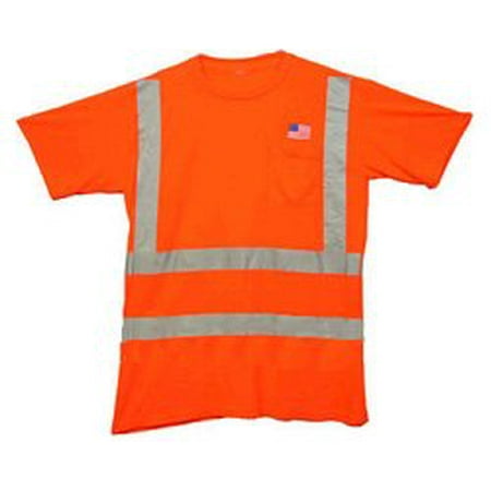 Class Three Level 2 Orange Safety Mesh Shirt with Silver Stripes - 2X-Large, Designed for traffic areas over 55 mph By IronHorse