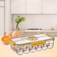 thumbnail image 4 of Portahuevos Apilable con Cubierta de Plástico, Contenedor de Almacenamiento Y Organizador para Refrigerador - Contenedor de Transporte con Tapa Y Asa Cuadrícula amarilla 18 perfecl Titular de huevo, 4 of 8