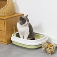 thumbnail image 3 of RKSTN Semi-Enclosed Cat Litter Box Cat Toilet, Splash-Proof Open Cat Litter Box Green, 3 of 5