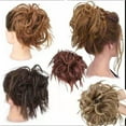 thumbnail image 3 of XmhyTop 1PCS Messy Hair Bun Piece Updo Fake Scrunchies Extension Wavy Curly Hairpieces Ponytail Chignon Headband for Women, Dark Brown, 3 of 4