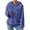 Blue, variant on Ladies Drop Shoulder Hooded Teddy Long Sleeve Casual Sweater Pullover Long Zipper Sweatshirts Women
