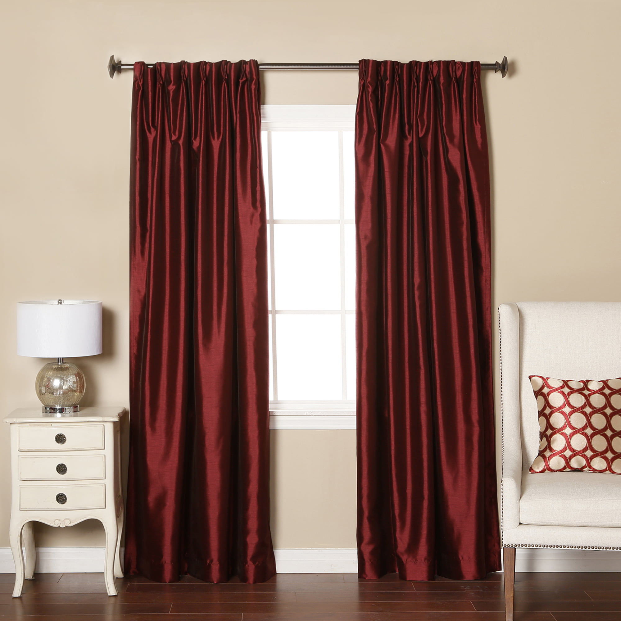 Quality Home Closeout Faux Silk Pinch Pleat Blackout Curtains