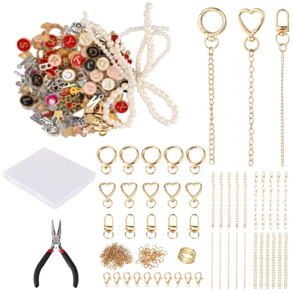 315 PCS Keychain Making Kit with Charms, DIY Keychain Kit with Chains, Clasps, Jump Rings, Pliers, Complete Keychain Supplies Set for Crafting Accessories, Present for Women DIY Lovers