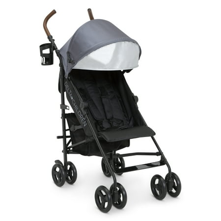 Delta Children 365 Plus Stroller - Lightweight Travel Stroller Only Weighs 14.5 Pounds, Iron