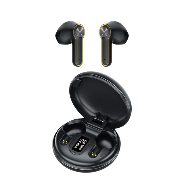 Auricular inalámbrico Bluetooth Compartimiento de carga de metal Diseño compacto y elegante, pantalla digital