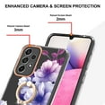 thumbnail image 3 of Allytech Galaxy A33 5G Case Cover, Soft TPU Back Cover with Ring Holder Stand Shockproof Anti-Scratch Slim Fit Bumper Phone Case for Samsung Galaxy A33 5G, Purple Flower, 3 of 4