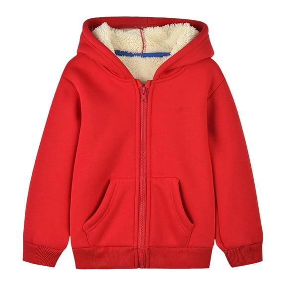 REDARER Kids Hooded Pullover, Thick Lamb Wool for Big Children, Versatile Casual Winter Outerwear,Size:7-8 Years
