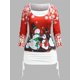 thumbnail image 1 of Camiseta Navideño Talla Extra Estampado Muñeco de Nieve Rosegal  Mangas largas de talla grande, 1 of 5