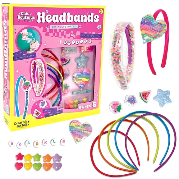 Creativity for Kids Chic Boutique Headbands: Craft 5 Headbands, Gifts for 5 Year Old Girls, Summer Crafts for Kids