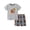 Gray Rocket, variant on WIBACKER 100% Cotton 2-Piece Summer Pajamas for Kids Boys Sleepwear Top and Plaid Shorts Toddler Boy Whale Pjs Set 2-7T