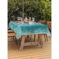 thumbnail image 3 of Outdoor Tablecloth with Umbrella Hole for Patio/Picnic/Party/Camping, Teal Green Ombre Waterproof Table Cloth Rectangle Table Cover Washable, Vintage Abstract Oil Painting Art Modern (60"x 84"), 3 of 9