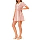thumbnail image 4 of Vestido Floral de Mujer INSPIRE CHIC con Cuello de Punto, Botones y Cinturón, Vestidos de Verano Rosa XS, 4 of 6