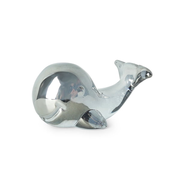 1pcs Crystal Bighead Whale Figurines , Ornaments Animal Collectibles Crystal Decoration for Home Wedding Party Gifts for Women,Gray