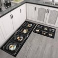 thumbnail image 4 of Black Coffee Kitchen Rugs and Mats Set of 2 Coffee Cup Latte Mocha Art Decoration Non Slip Super Absorbent Kitchen Sink Mats Waterproof and Washable Runner Rugs for Laundry Room, 4 of 6