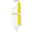 thumbnail image 3 of Sxiwei Mens Roman Greek Cosplay Costume Halloween Party Sleeveless Toga Dress Robe with Headwear Yellow L, 3 of 5