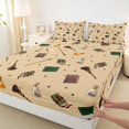 thumbnail image 4 of Homewish Vintage Cottage Witch Halloween Bed Sheets,Magical Book Print Full Size Sheets,Beige Tan,4 Pieces,1 Flat Sheet,1 Fitted Sheet and 2 Pillowcases, 4 of 6