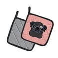 thumbnail image 2 of Carolines Treasures BB1263PTHD Checkerboard Pink Black Pug Pair of Pot Holders, 7.5 x 3 x 7.5 in., 2 of 3