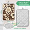 thumbnail image 6 of Yayeee Pot Holders Kitchen Heat Resistant with Pocket 7"x9.8" Cotton Oven Cooking Hot Pads, Brown Floral, 6 of 7