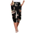 thumbnail image 1 of YDLCAFD Capris For Women Print Pants Bottom High Waist Drawstring Joggers, 1 of 5
