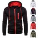 thumbnail image 2 of Sudadera con capucha para hombre, Color negro, blanco, verde militar, rojo, bloque de Color, forro polar, ropa informal fresca, ropa de invierno, 2 of 4