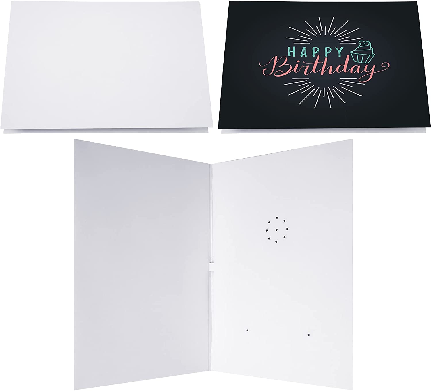 2 Pieces Personalized Blank Recordable Greeting Card 40 Seconds