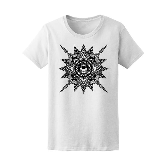 Cool Mandala Devil Eye T-Shirt Women -Image by Shutterstock, Female Medium