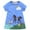 Sky Blue, variant on Toddler Baby Kids Girls Cotton Short Sleeve Casual Dress Cartoon Appliques Striped Princess Dresses 5t Rainbow Dress