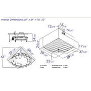 EAGO AM200 5' Rounded Modern Double Seat Corner Whirlpool Bath Tub with Fixtures