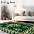 thumbnail image 2 of ODIKA 8'x10' Machine Washable Non-Slip Area Rug, Heritage Jade Ornate Artisan Crafted Timeless Beauty High Traffic Rug with Pad, Green, 576138, 2 of 8