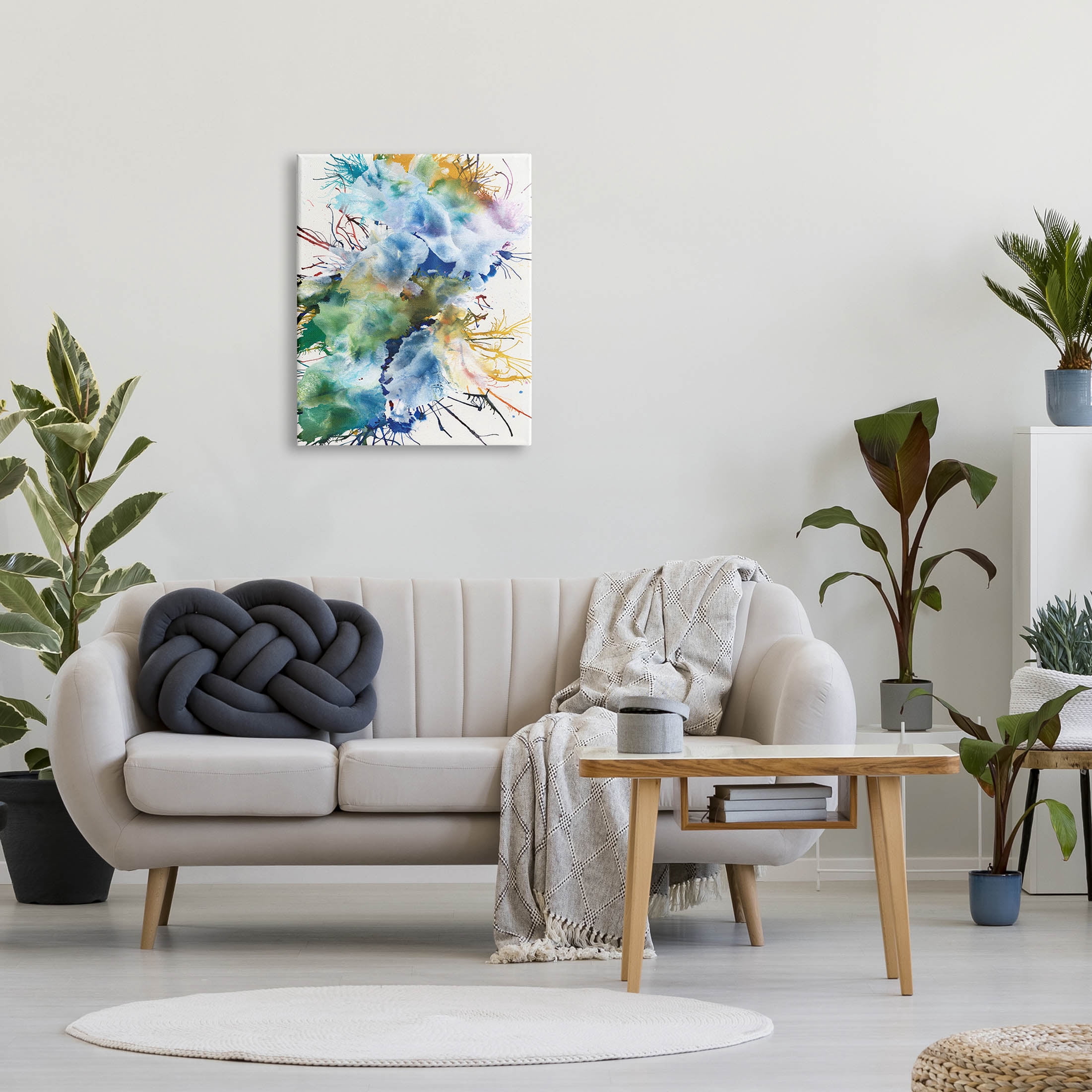 Stupell Industries Chaotic Abstract Rainbow Shapes Graphic Art Gallery Wrapped Canvas Print Wall Art, Design by Jodi Fuchs