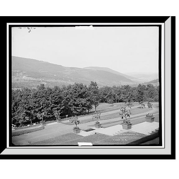 Historic Framed Print, Belle Ayr Range from the New Grand Hotel, Catskill Mountains, N.Y., 17-7/8" x 21-7/8"