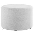 thumbnail image 2 of Callum Large 23" Round Woven Heathered Fabric Upholstered Ottoman, 2 of 8