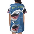 thumbnail image 3 of Bixox Women's Great White Shark Printed Pajama Set 2 Piece Lounge Set Top and Shorts Soft Pajamas, Shorts with Pockets, 3 of 7