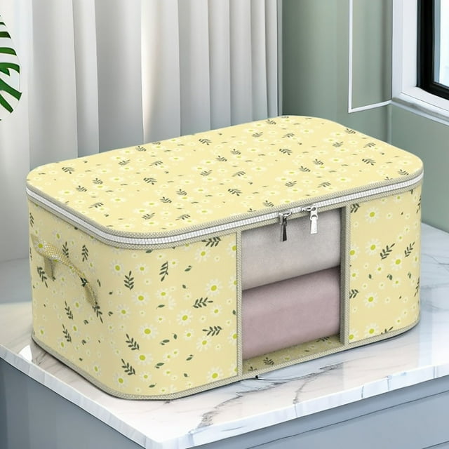 Apmemiss Clearance Storage Bags, Large Blanket Clothes Organization and Storage Containers for Bedding, Comforters, Foldable Organizer with Reinforced Handle, Clear Window,Sturdy Zippers