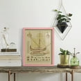 thumbnail image 5 of Antique Ship Plan I -Framed Print w/glass-Sunset Pink, 5 of 7