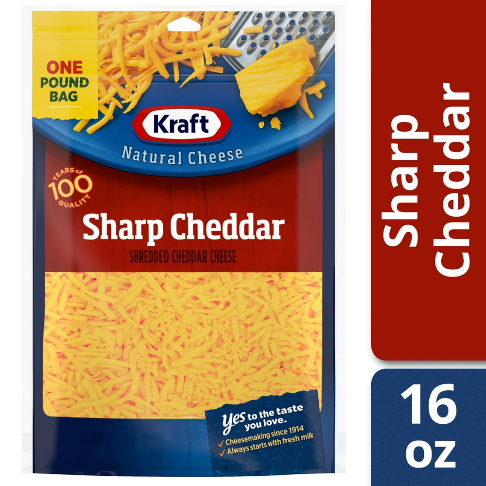 Kraft Sharp Cheddar Shredded Cheese, 16 oz Bag