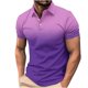 thumbnail image 3 of Camisetas de Manga Corta de los Hombres Casual Gradiente Solapa Botón Arriba Camiseta, Top Ligero para el Hogar, Uso Diario Y Cómodo, 3 of 5