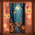 thumbnail image 3 of Spooky Forest Halloween Banner Jack O'Lantern Pumpkins Bats Full Moon for Halloween Party Decoration Festive Event Autumn Celebration, 3 of 7