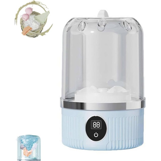 Underwear Washer,Portable Rechargeable Cordless Mini Washing Machine,4000mAh,Fits for Bras/Underwear/Socks,Compact Laundry Solution for Travel,Camping, RV & Dorms