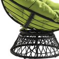 thumbnail image 5 of OSP Home Furnishings Wicker Papasan Chair with 360-Degree Swivel, Grey Frame with Green Cushion, 5 of 5