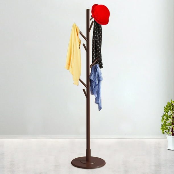 Wooden Hanger Floor Standing Coat Rack Home Furniture Clothes