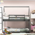 thumbnail image 2 of Low Bunk Bed Twin Over Gray - House Design For Relaxed Sleep With House-shaped Nights, 2 of 7