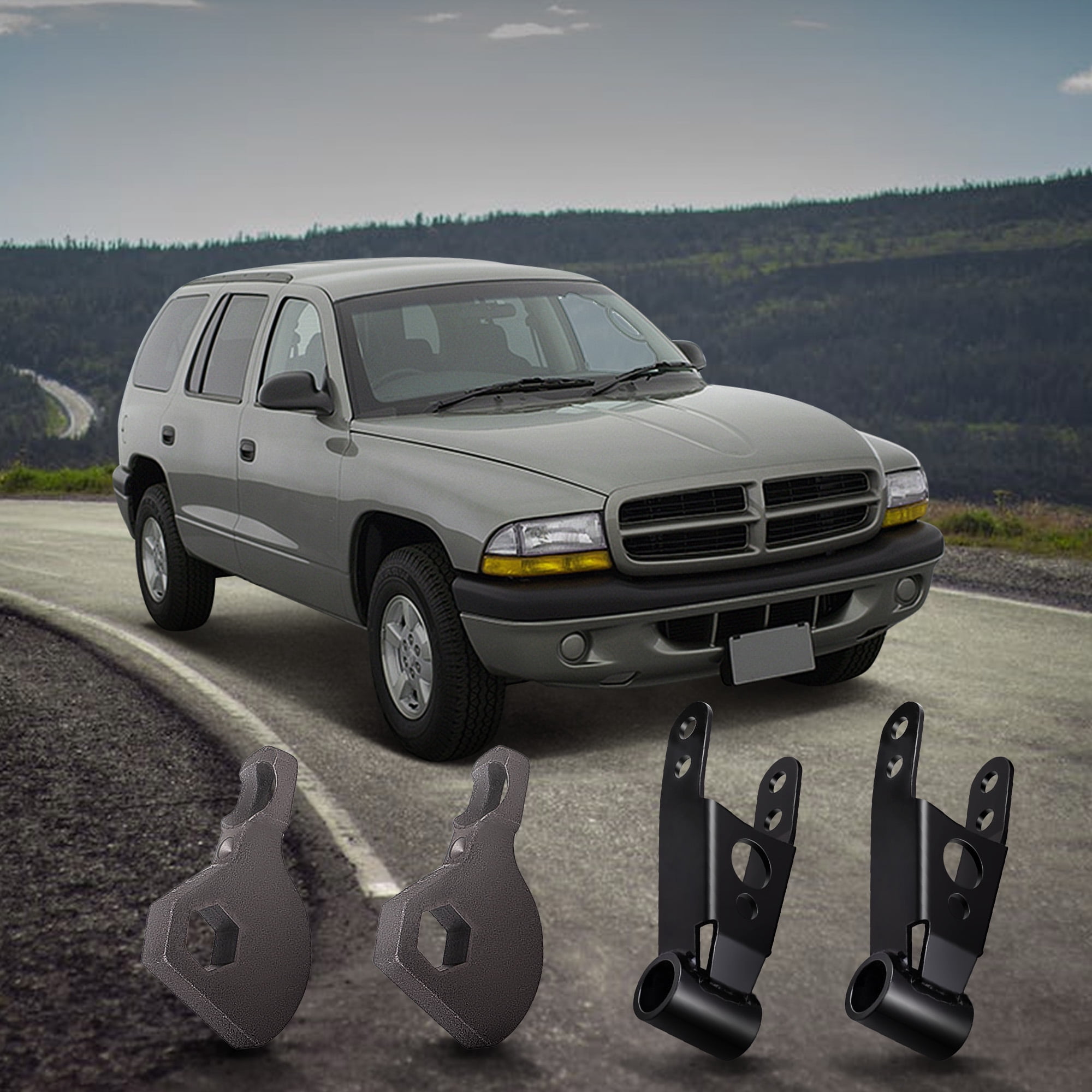 Maxpeedingrods 3" Front 2" Rear Lift Kit Shackles & Torsion Keys For Dodge Durango 1998-2003