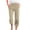 Beige, variant on fartey Women Cotton Linen Capri Pants Roomy Comfy Pockets Elastic Waist Drawstring Pants Dandelion Graphic Casual Breathable Beach Pants