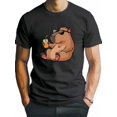 thumbnail image 1 of Camiseta con estampado de capibara verde oliva para hombre: informal y cómoda, resistente a las arrugas, lavable a máquina, corte holgado con cuello redondo, perfecta para el verano., 1 of 5
