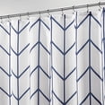 thumbnail image 5 of Polyester Fabric Modern Geometric Herringbone Print Shower Curtain with Reinforced Buttonholes for Master and Guest Bathroom - Machine Washable & Water Resistant - 72" x 72" - Navy Blue/White, 5 of 5