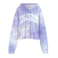 thumbnail image 4 of Caqnni Girls Casual Long Sleeve Tie Dye Hoodie Sweatshirt Crew Neck Cute Tie Dye Hoodie Relaxed Fit Tops (12-13 Years,Light Pink), 4 of 4