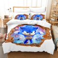thumbnail image 3 of Juegos de cama tamaño king de Sonic The Hedgehog, funda de edredón con estampado 3D de dibujos animados de anime y funda de almohada, funda de edredón para dormitorio, juego de cama, 3 of 5